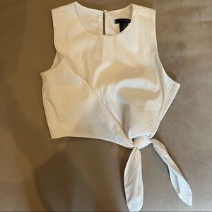 Aqua Linen Side Tie Top